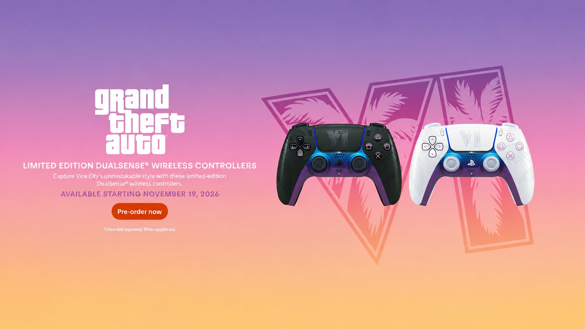 Limitowane kontrolery DualSense do GTA VI prezentują dzienny i neonowy design